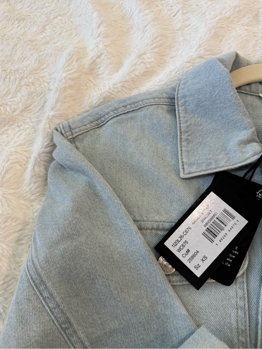 PAIGE Natalia Cropped Denim Shacket Windward Light Wash Jacket XS NWT - Picture 11 of 16